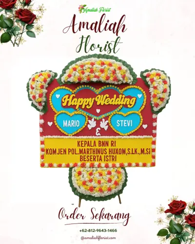 Karangan Papan Bunga Pernikahan di Walang Sari
